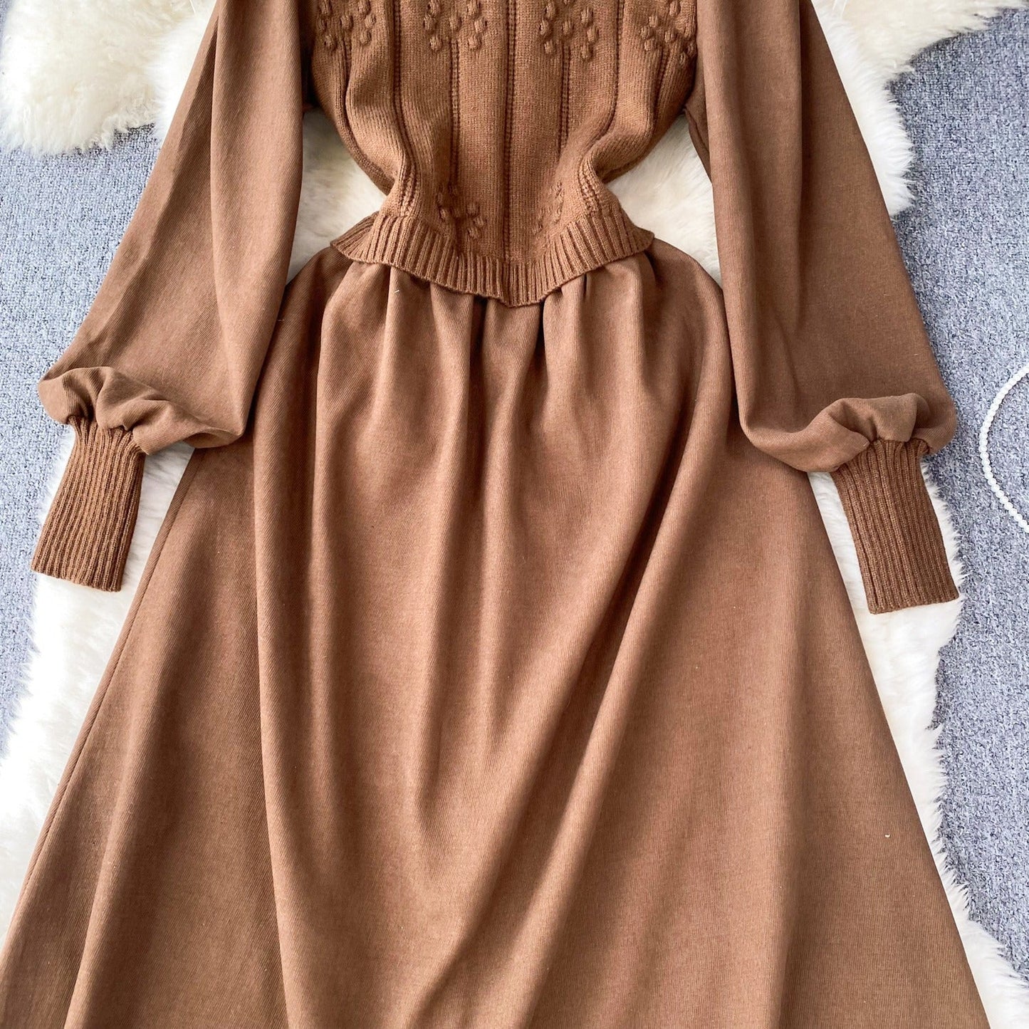 Estella Puff Sleeve Knit Dress