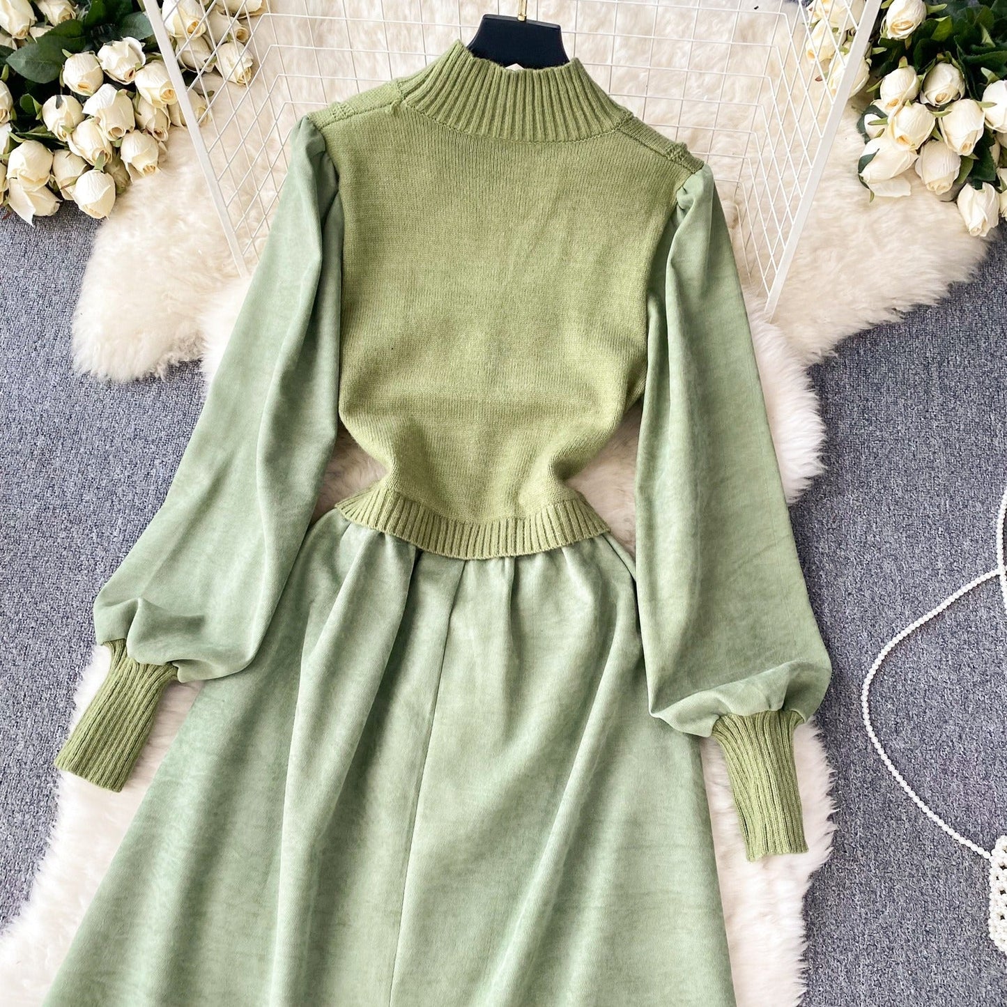 Estella Puff Sleeve Knit Dress