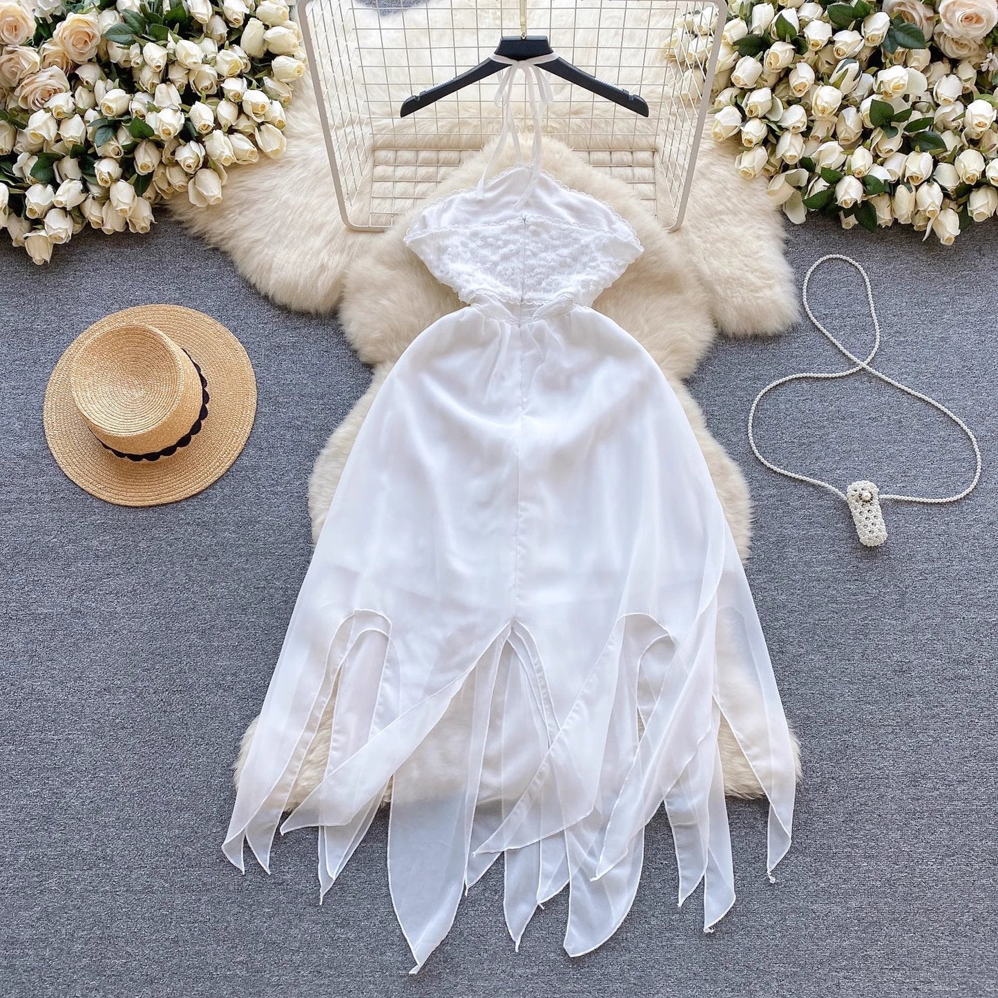 Shelly Chiffon Open Back Dress
