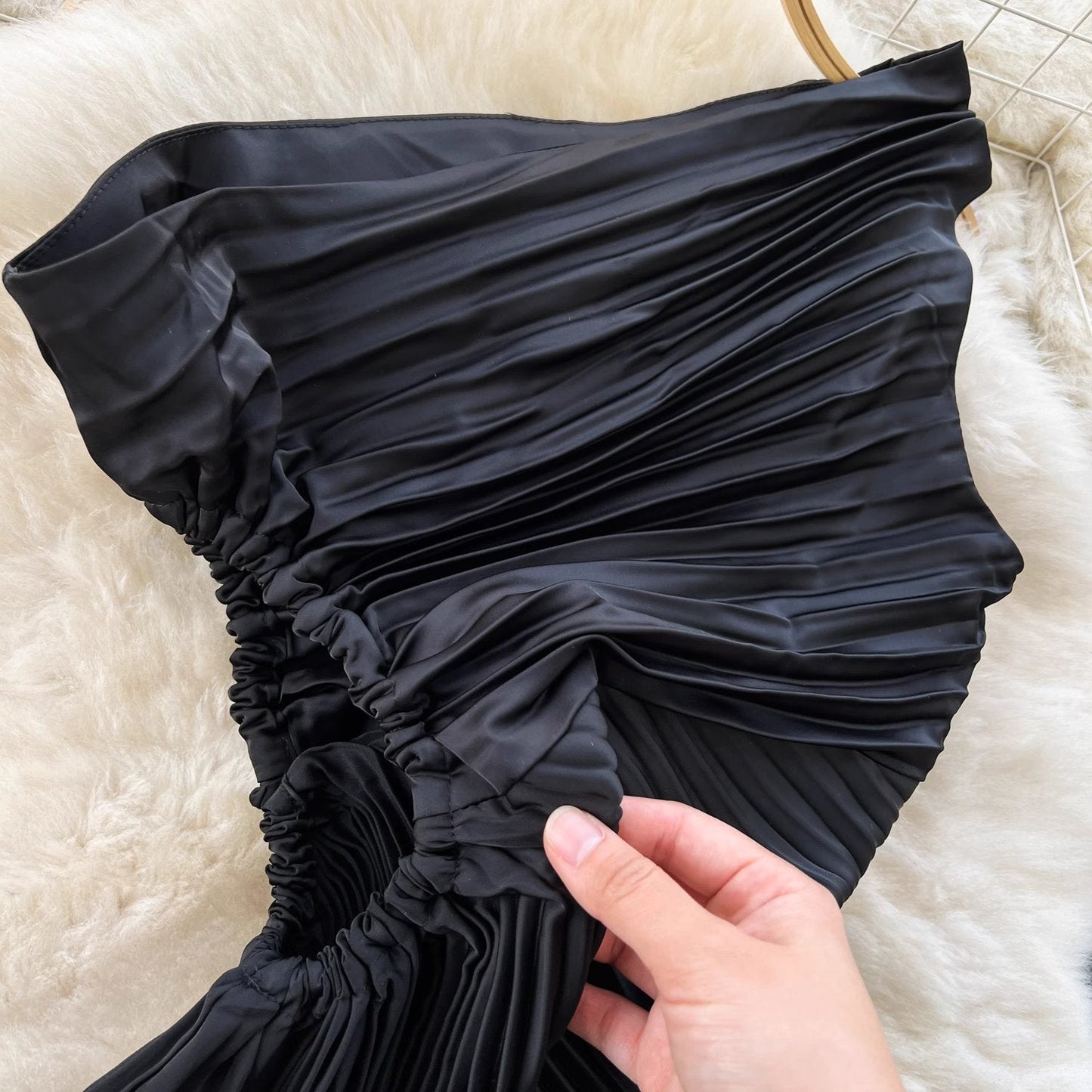 Alena Pleated One Shoulder Dress