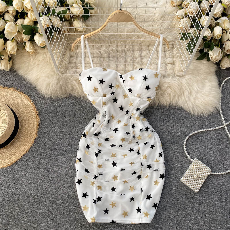 Elisa Ruched Mesh Dress