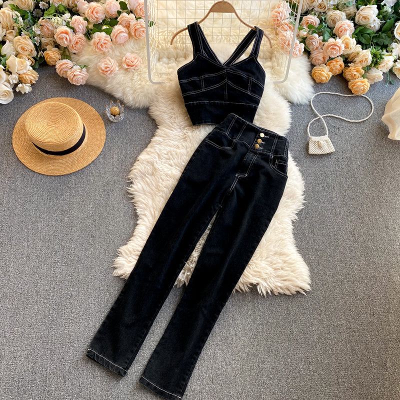 Angie Two Piece Denim Set
