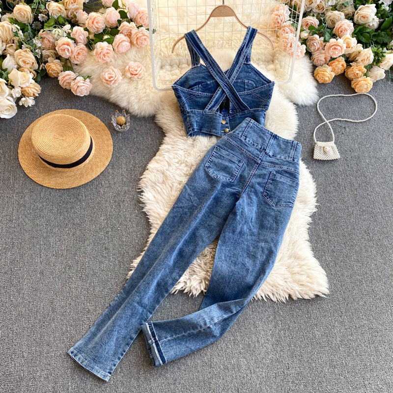 Angie Two Piece Denim Set