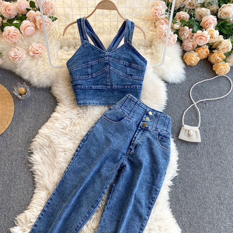 Angie Two Piece Denim Set