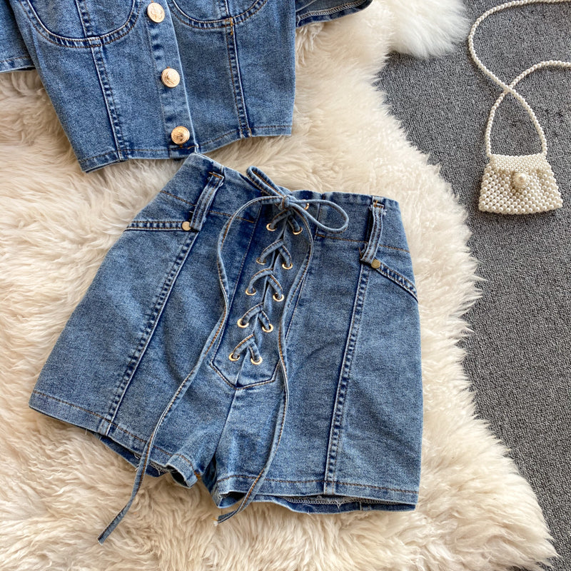 Claire Denim Two Piece Set
