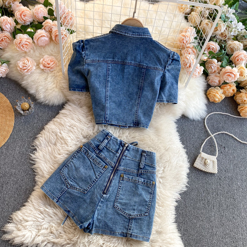 Claire Denim Two Piece Set