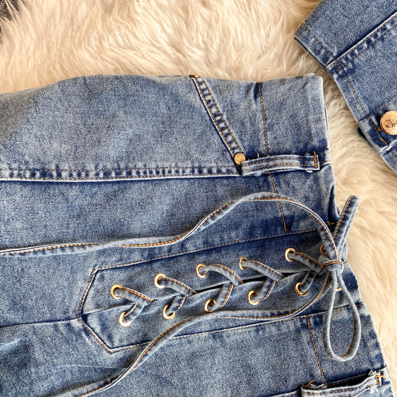 Claire Denim Two Piece Set