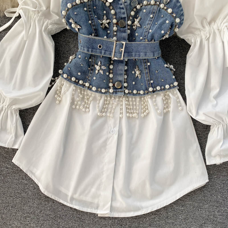 Beatrix Denim Two Piece Set