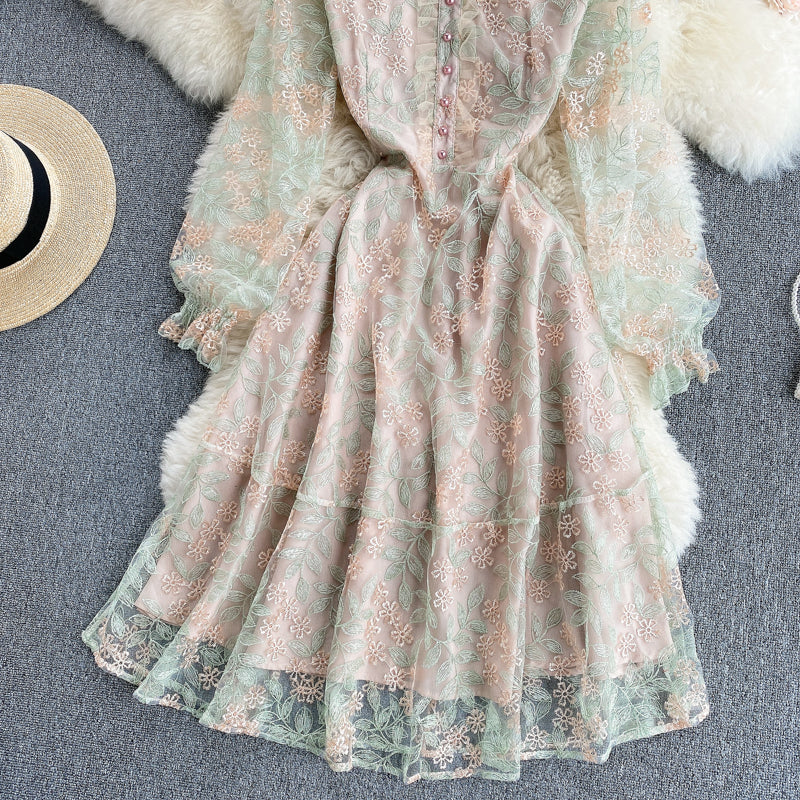 Rosemary Embroidered Lace Dress