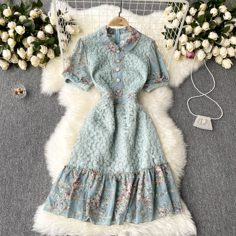 Allison Embroidered Puff Sleeve Dress