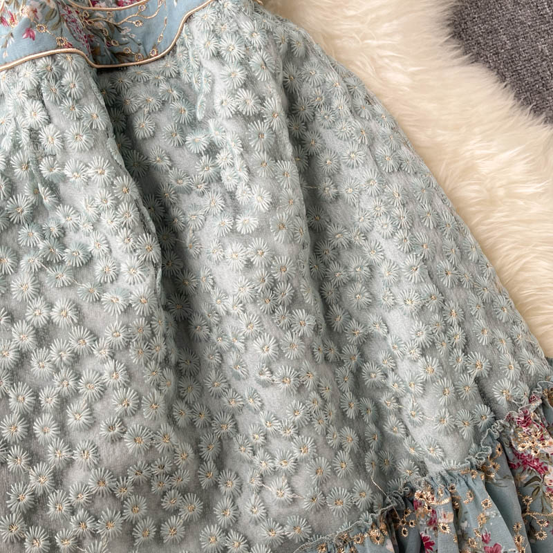 Allison Embroidered Puff Sleeve Dress