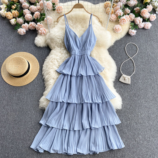 Ellie Pleated Ruffle Dress