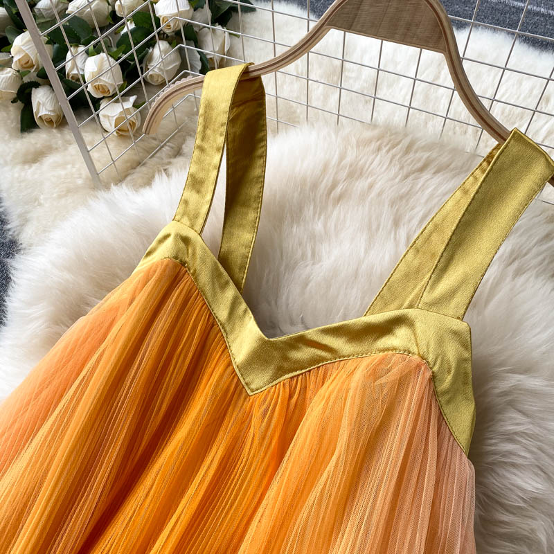 Cali Pleated Mesh Dress