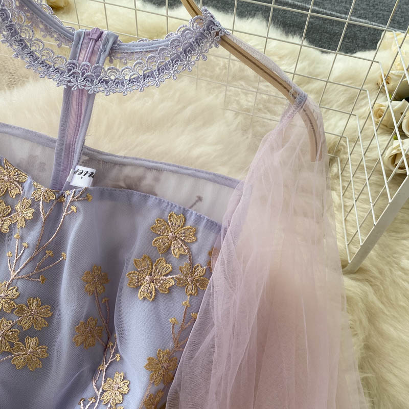 Tiffany Embroidered Mesh Dress