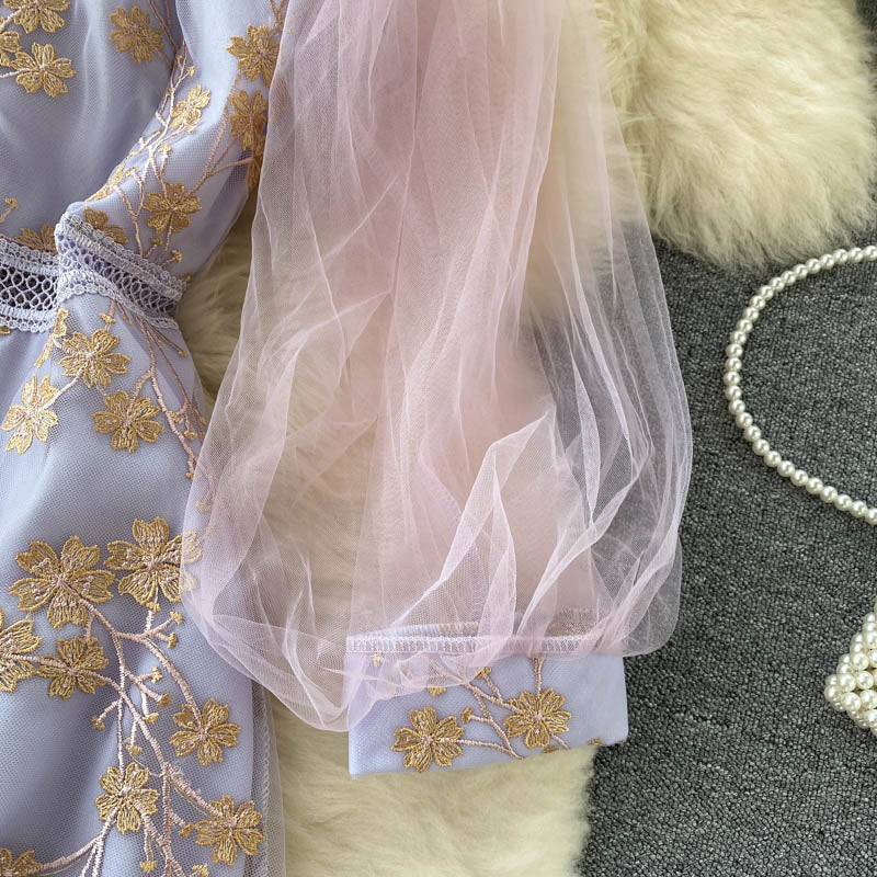 Tiffany Embroidered Mesh Dress