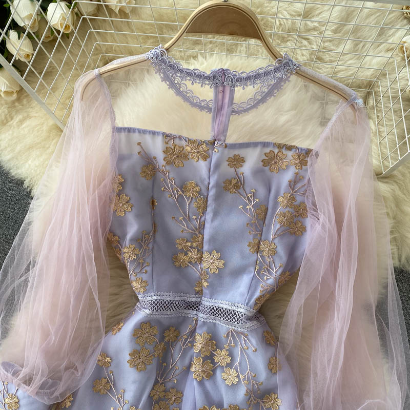 Tiffany Embroidered Mesh Dress