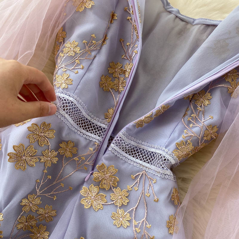 Tiffany Embroidered Mesh Dress
