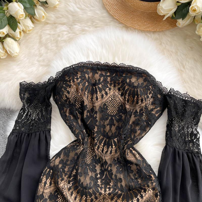 Kamila Off-Shoulder Puff Sleeve Lace Dress