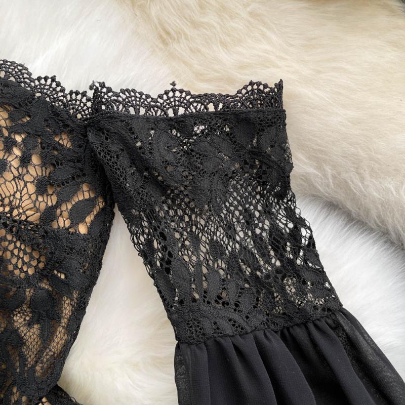 Kamila Off-Shoulder Puff Sleeve Lace Dress