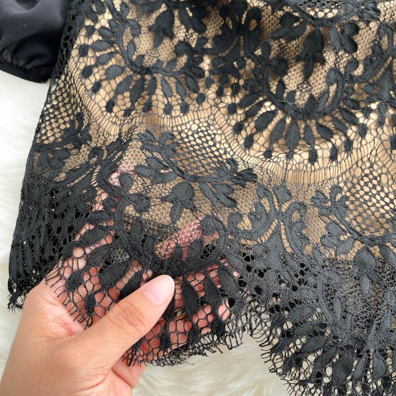 Kamila Off-Shoulder Puff Sleeve Lace Dress