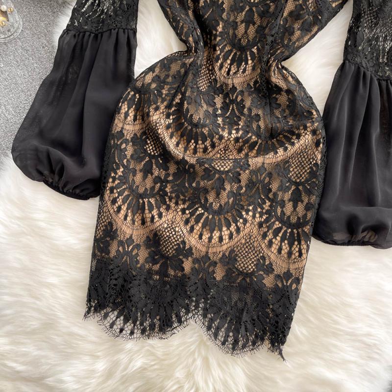Kamila Off-Shoulder Puff Sleeve Lace Dress