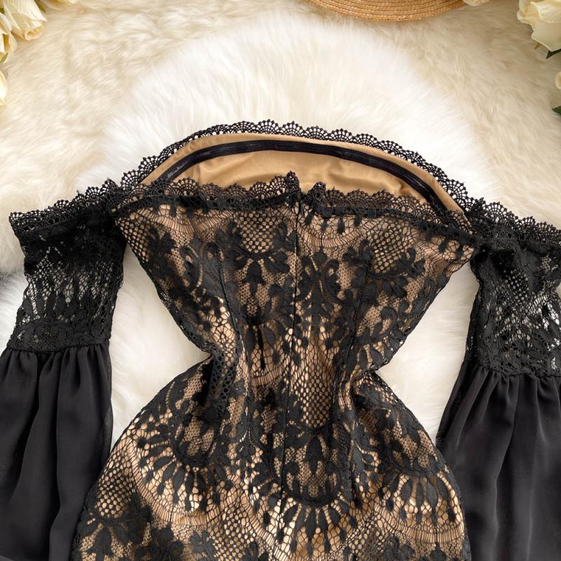 Kamila Off-Shoulder Puff Sleeve Lace Dress