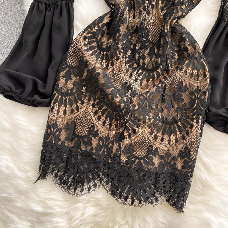 Kamila Off-Shoulder Puff Sleeve Lace Dress