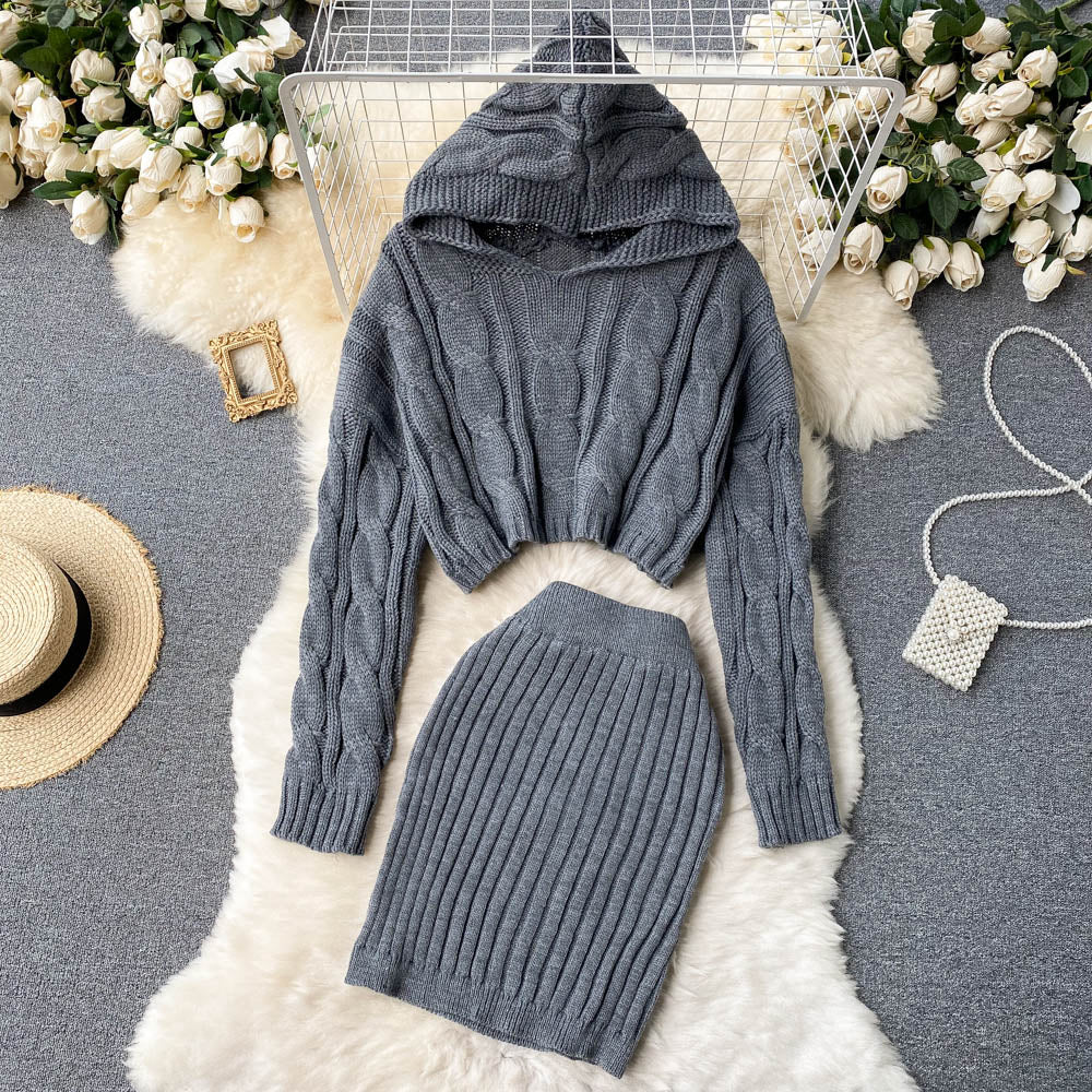 Caya Hoodie Two Piece Knit Set