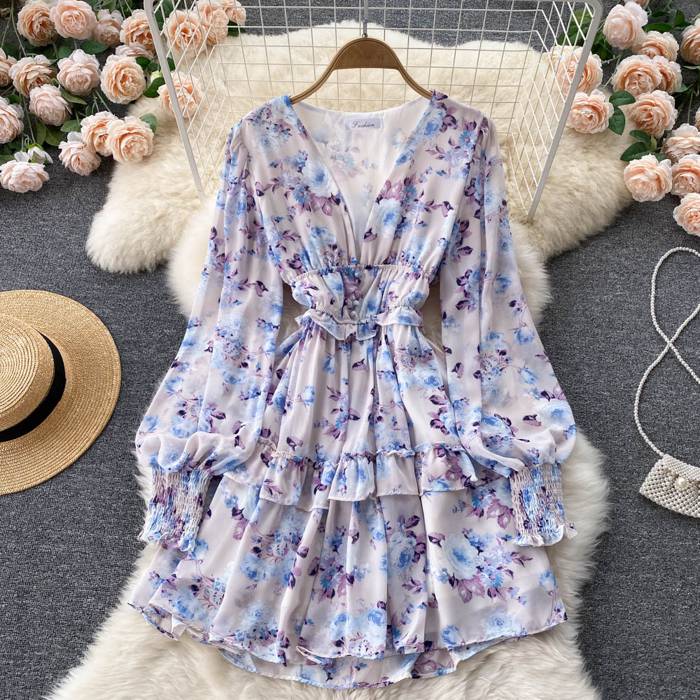 Lorelei V Neck Ruffle Dress
