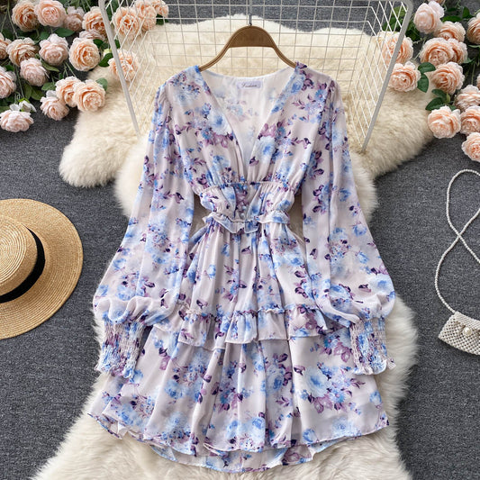 Lorelei V Neck Ruffle Dress