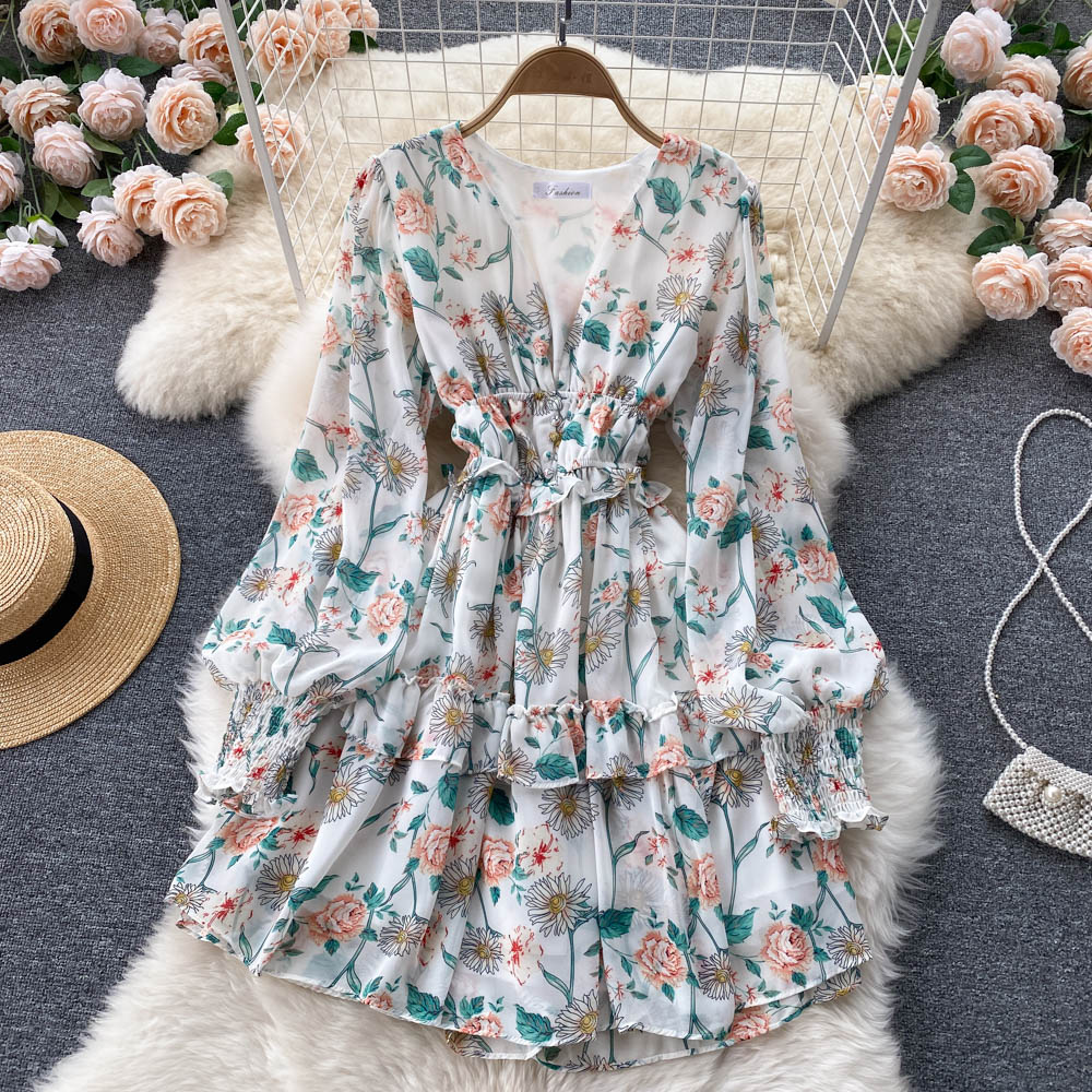 Lorelei V Neck Ruffle Dress