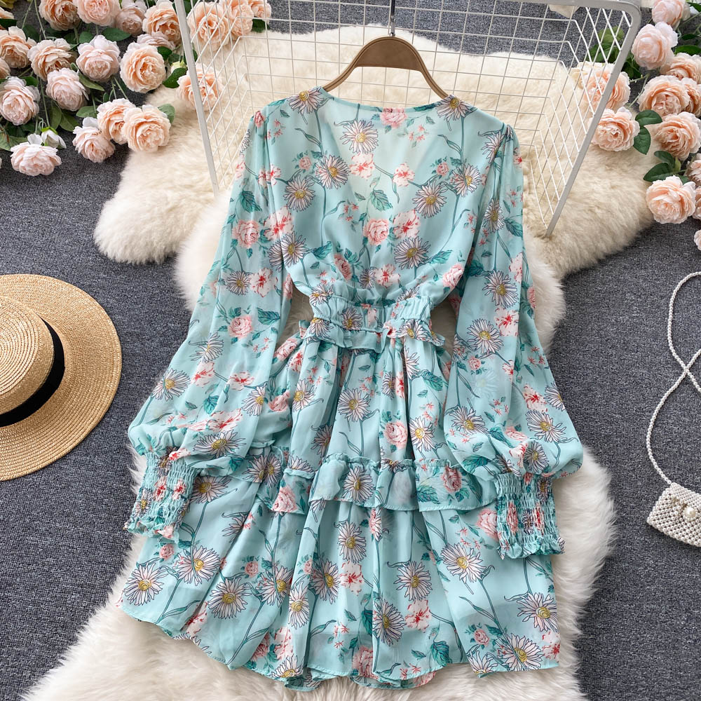 Lorelei V Neck Ruffle Dress