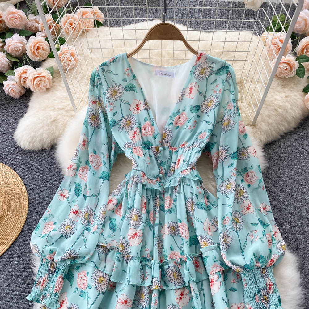 Lorelei V Neck Ruffle Dress