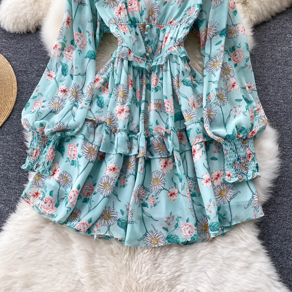 Lorelei V Neck Ruffle Dress