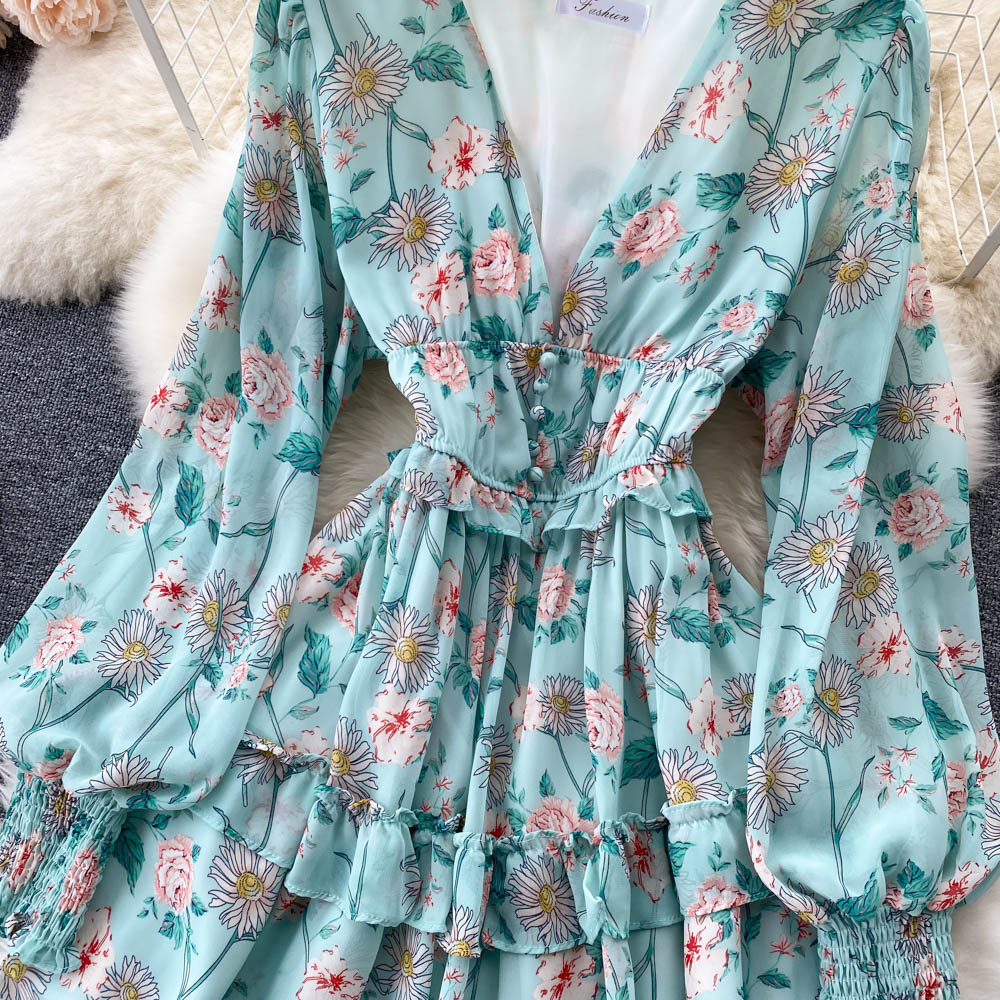 Lorelei V Neck Ruffle Dress