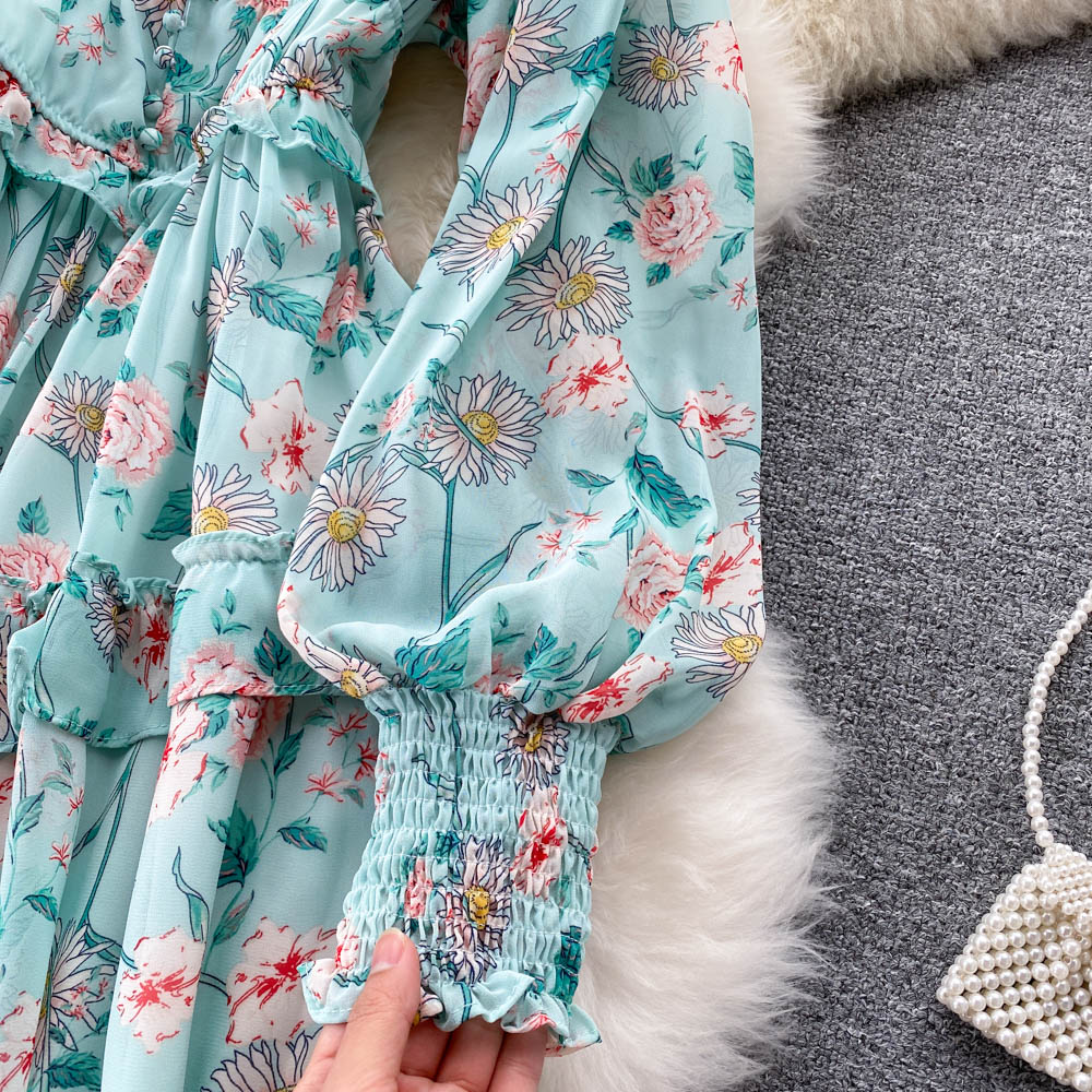 Lorelei V Neck Ruffle Dress