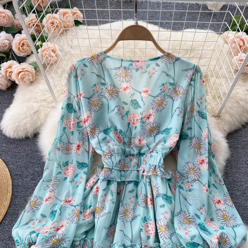 Lorelei V Neck Ruffle Dress