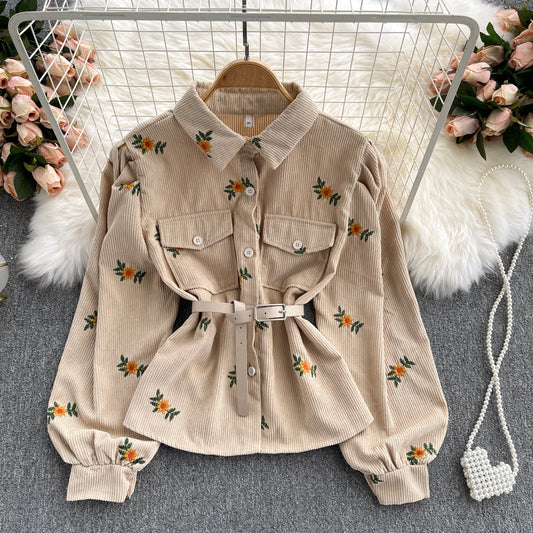 Leanna Embroidered Cord Top