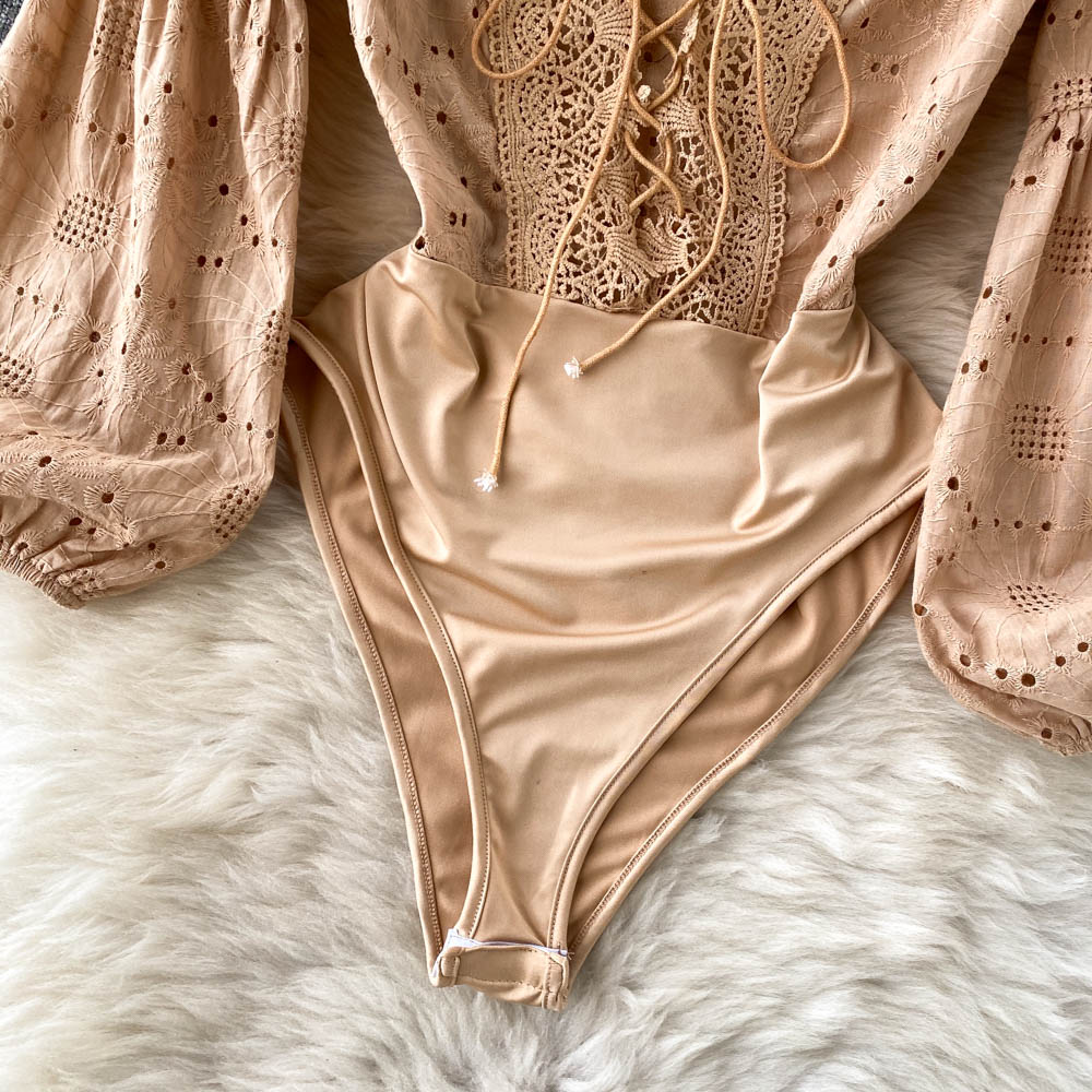 Reese Embroidered Corset Bodysuit