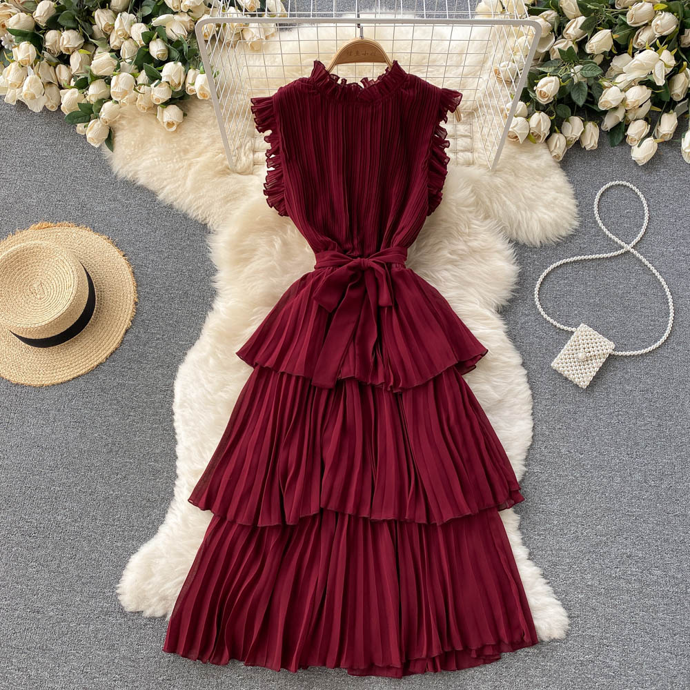 Lorelai Pleated Chiffon Dress