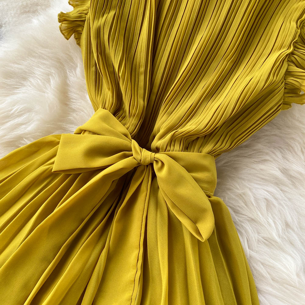 Lorelai Pleated Chiffon Dress