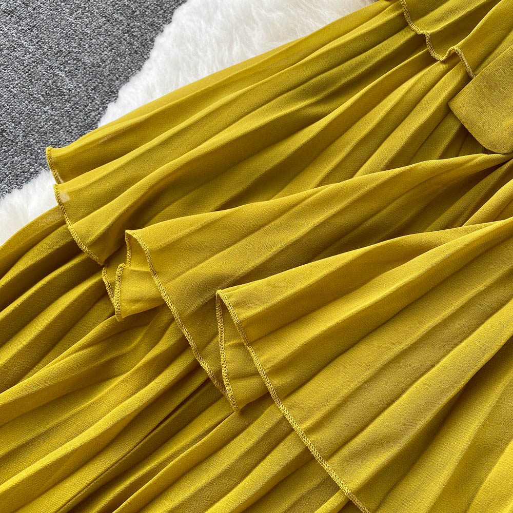 Lorelai Pleated Chiffon Dress