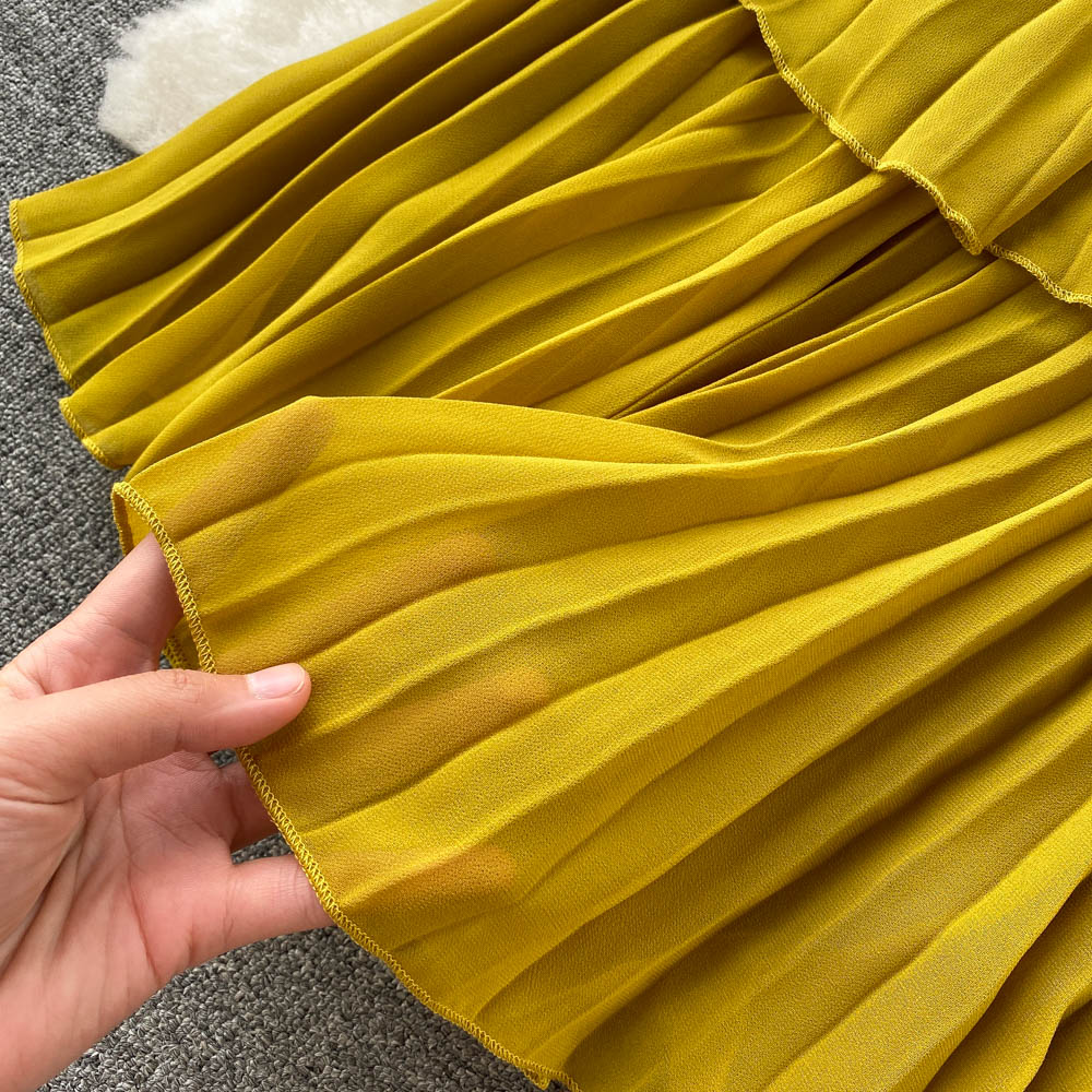 Lorelai Pleated Chiffon Dress