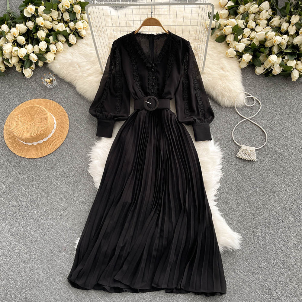 Jada Puff Sleeve Chiffon Dress