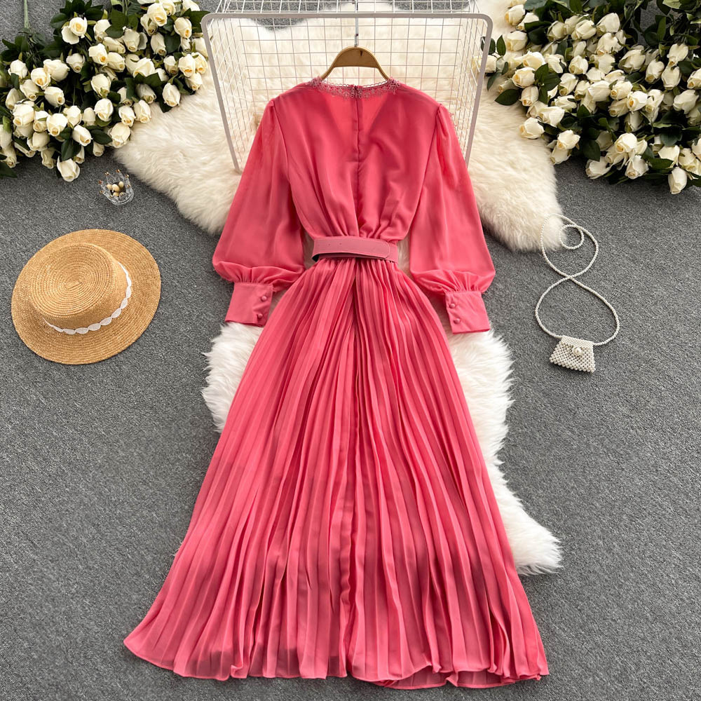 Jada Puff Sleeve Chiffon Dress