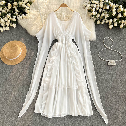 Daleyza V Neck Chiffon Dress
