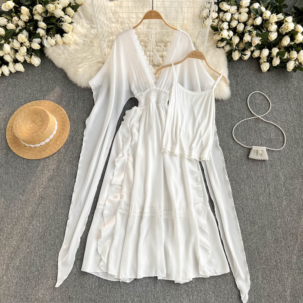 Daleyza V Neck Chiffon Dress