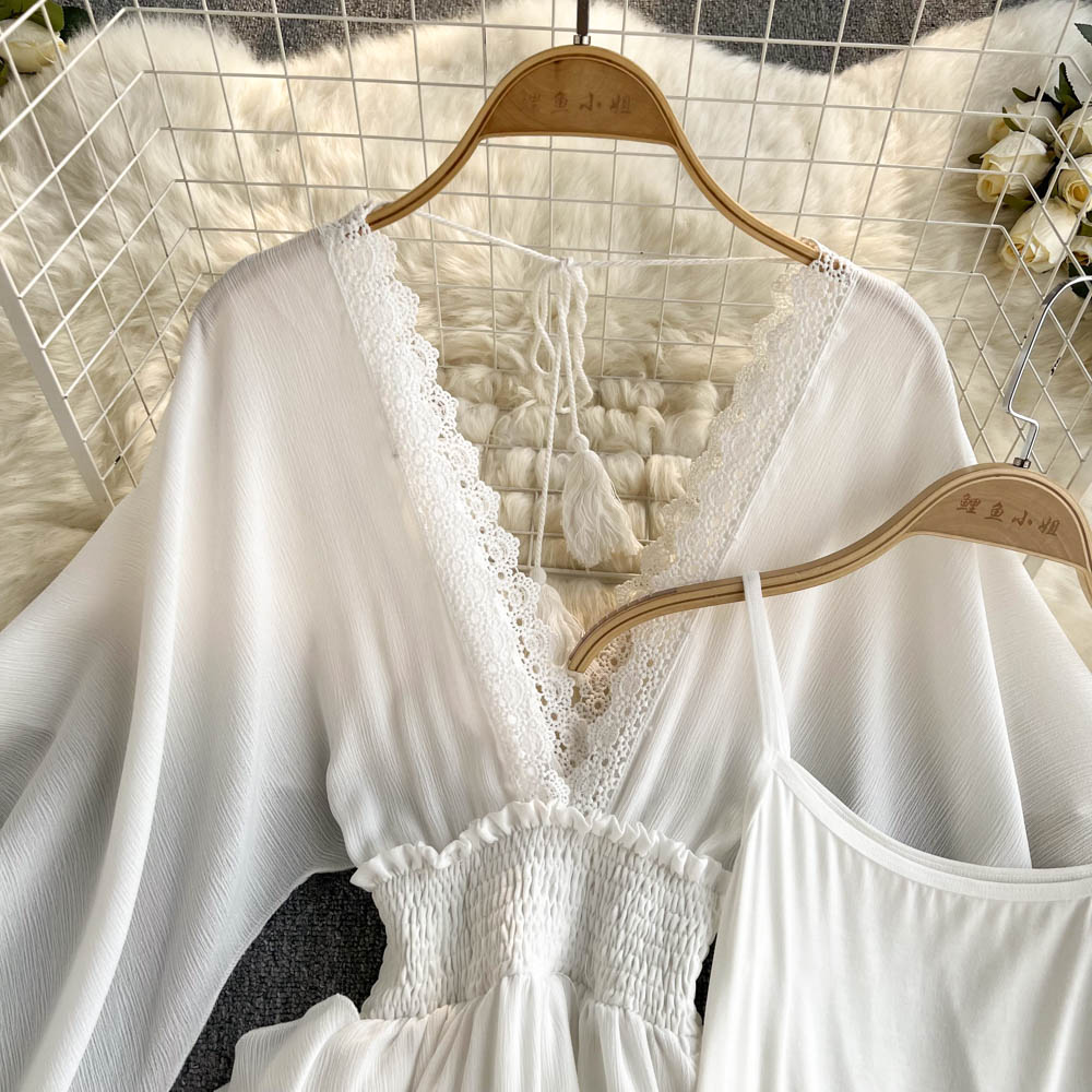 Daleyza V Neck Chiffon Dress