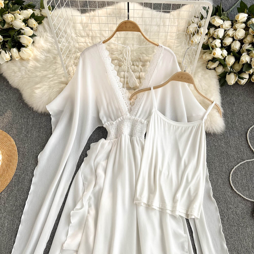 Daleyza V Neck Chiffon Dress