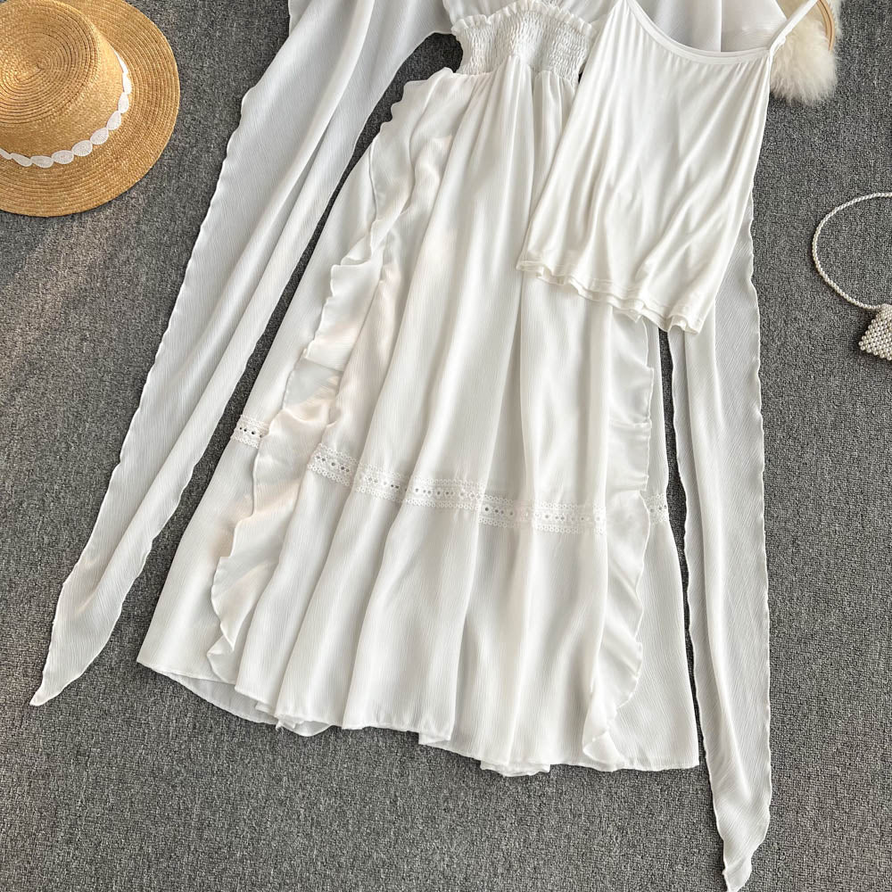 Daleyza V Neck Chiffon Dress